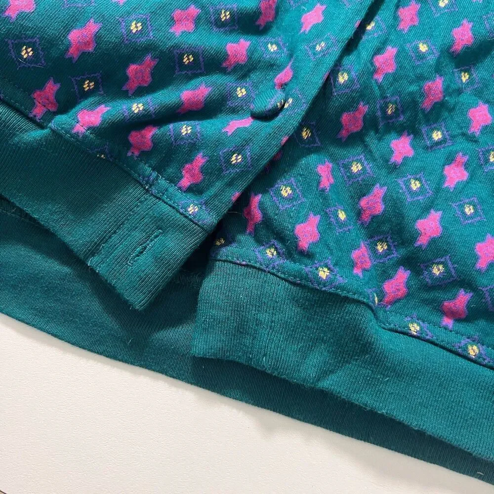 Vintage Izod Cardigan Midi Skirt 2 Piece Set Size S micro floral Cottagecore Pra